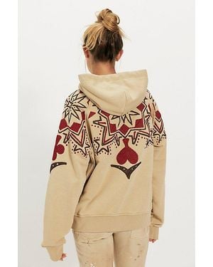 Denim and Bone Playing Card Hoodie - Natural