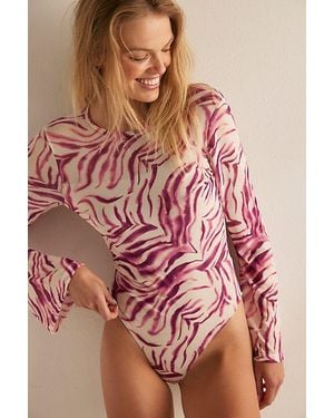 Nightcap Playa Mesh Long Sleeve Bodysuit - Pink