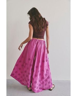Free People Sweet Serenade Pull-On Wide-Leg Trousers - Pink