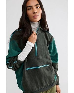 Free People Charlie Half-Zip Sweatshirt - Green