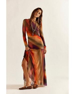 Free People Sunnei Mesh Maxi Dress - Brown
