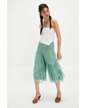 Nigel Preston Fairy Chiffon Cropped Trousers - Green