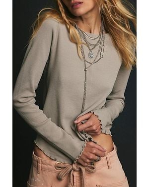 Free People Easy Does It Long Sleeve Tee - Black