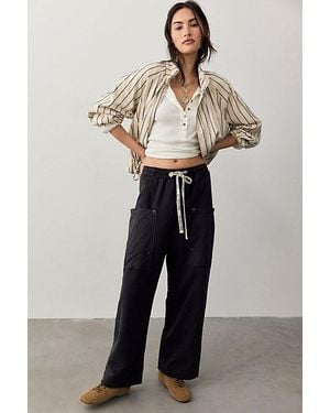 Free People Jet Set Knit Pull-on Pants - Blue