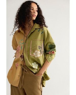 Free People We The Free Nosara Embroidered Button Down Top - Multicolor