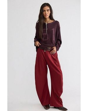 Free People Spotlight Menswear Barrel Pants - Red