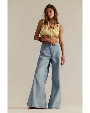 Free People Shore Thing Summer Flare Jeans - Blue