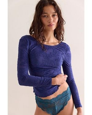 Intimately By Free People Night Shift Layering Top By - Blue