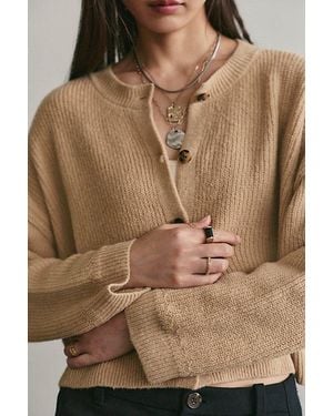 Free People Ottilie Ribbed Knit Cardi - Brown