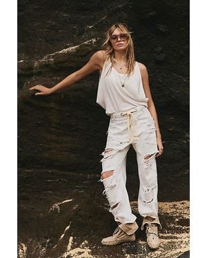 Free People Moxie Pull-On Barrel Jeans - Multicolour