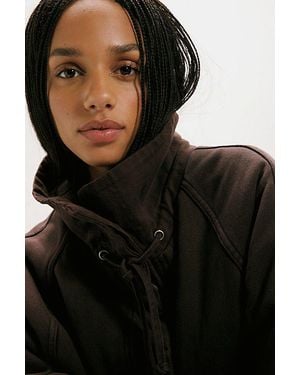 Free People Jojo Washed Oversized Funnel-Neck Jacket - Blue