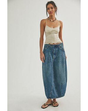 Free People Bittersweet Denim Maxi Skirt - Blue