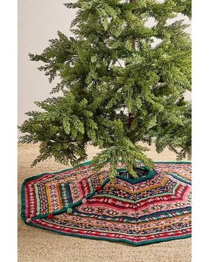 French Knot Sedona Fairisle Tree Skirt By - Green