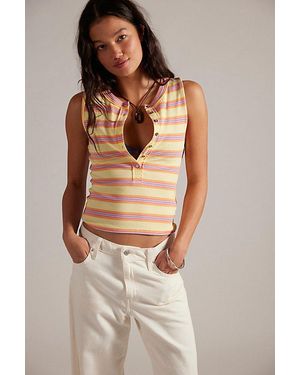 Free People Jamie Henley Striped Tank Top By - Brown