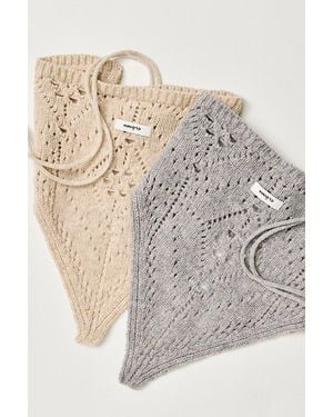 CLÒIMH Pointelle Merino Wool Bandana - Grey
