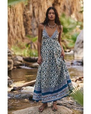 Free People Sorrento Stroll Printed Maxi Dress - Blue