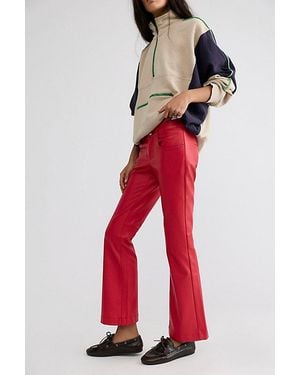 Free People Avery Vegan Leather Pants - Red