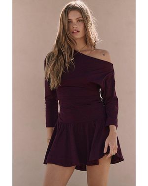 Free People Junie Drop-Waist Mini Dress - Purple