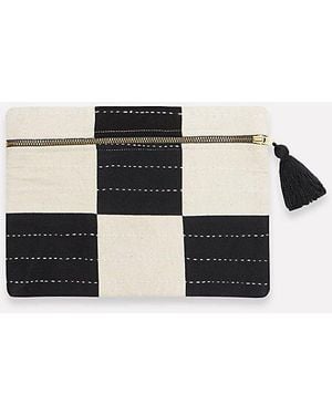 Anchal Checkered Pouch - Black