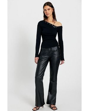 DEADWOOD Dali Leather Eyelet Pants - Blue