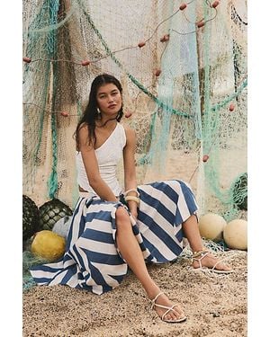 free-est Lowen Striped Midi Skirt By - Green