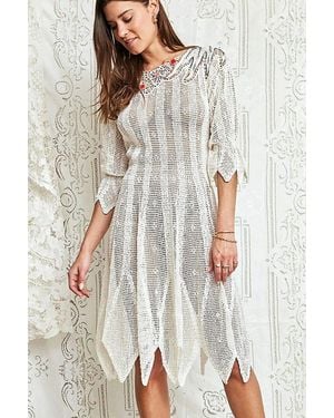 Madly Vintage 1980S Crochet Lace Scalloped Dress Selected By - White