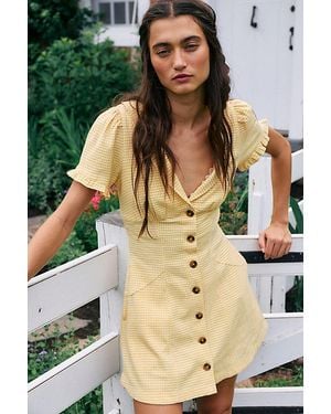 Free People Corrine Button Down Mini Dress - Natural