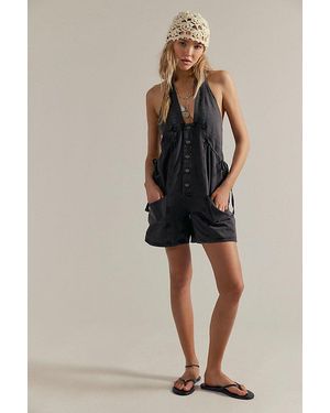 Free People Bonanza One-Piece Shortalls - Black