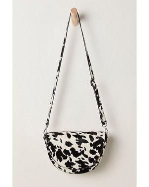 Free People Intentionally Blank Michigan Half Moon Cowhide Crossbody Bag - White