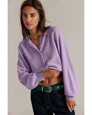 Free People Porta Cashmere Henley - Purple