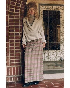 Free People Plaid Column Skirt - Multicolor