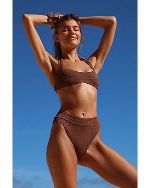 FELLA SWIM Herbie High-Waisted Bikini Bottoms - Blue