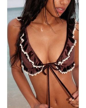 CAPITTANA Ginger Velvet Bikini Top - Black
