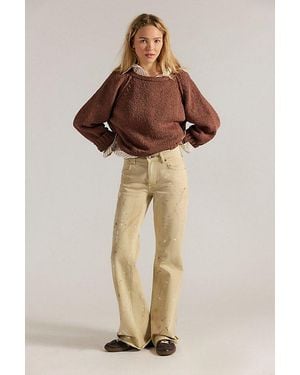 Free People West Coast Relaxed Flare Jeans - Natural