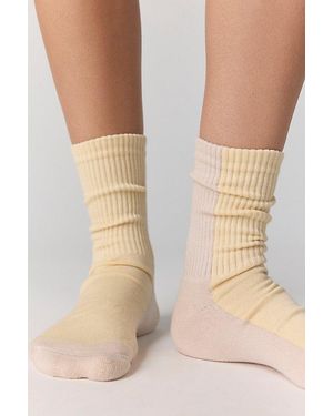 American Trench Dual Tone Crew Socks - Natural