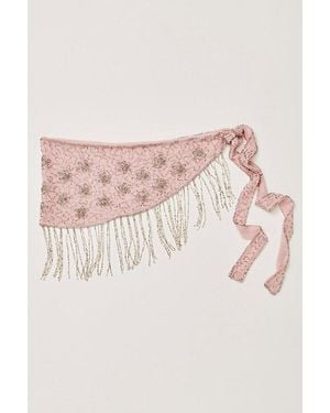Free People Beaded Blooms Skirt Belt - Pink