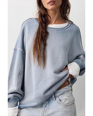 Free People Faded Memory Long Sleeve Pullover - Grey