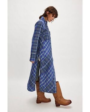 Free People Ruth Long Shirt - Blue