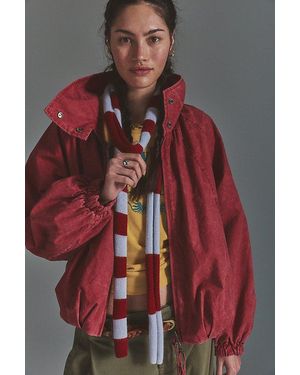 Free People So Stripe Skinny Scarf - Red