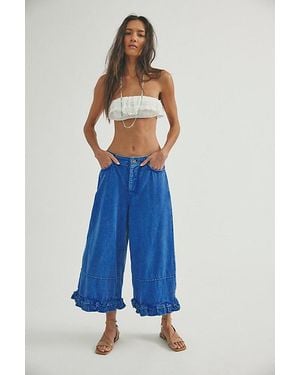 Free People Love Me Not Bloomer Jeans - Blue