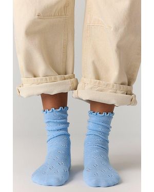 Free People Pointelle Ru Socks - Blue