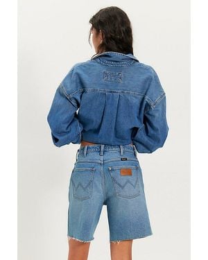 Wrangler Mid-Thigh Cowboy Shorts - Blue