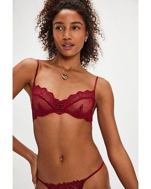 Only Hearts So Fine Lace Underwire Bra - Red