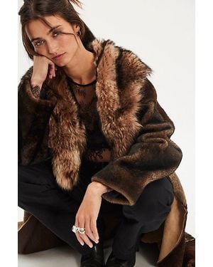 Nigel Preston Patched Suede Coat - Black