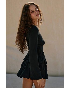 chinese dress ladies Short Ruffle Long Sleeve Mini Dress – The Dress Outlet main image 0