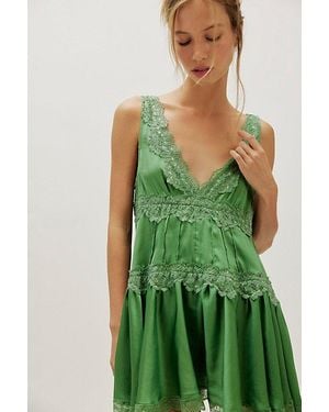Intimately By Free People In This Groove Mini Slip Dress - Green