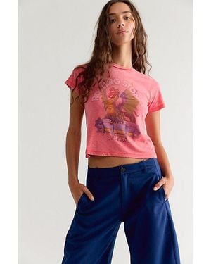 Daydreamer Rolling Stones Dragon Burnout Vintage Tee - Red