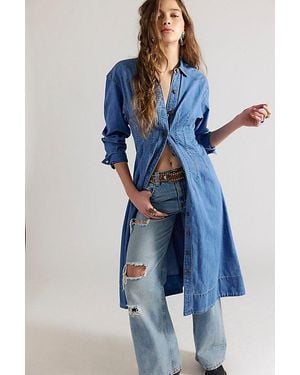 Free People Velverie Denim Midi Dress - Blue