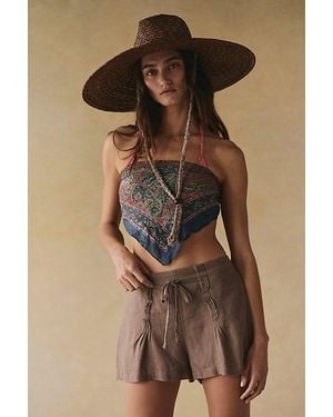 Free People Bailey Linen Shorts - Brown