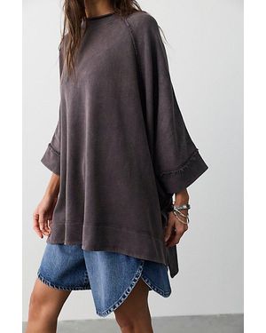 Free People We The Free All Here Oversized Sweatshirt - Black